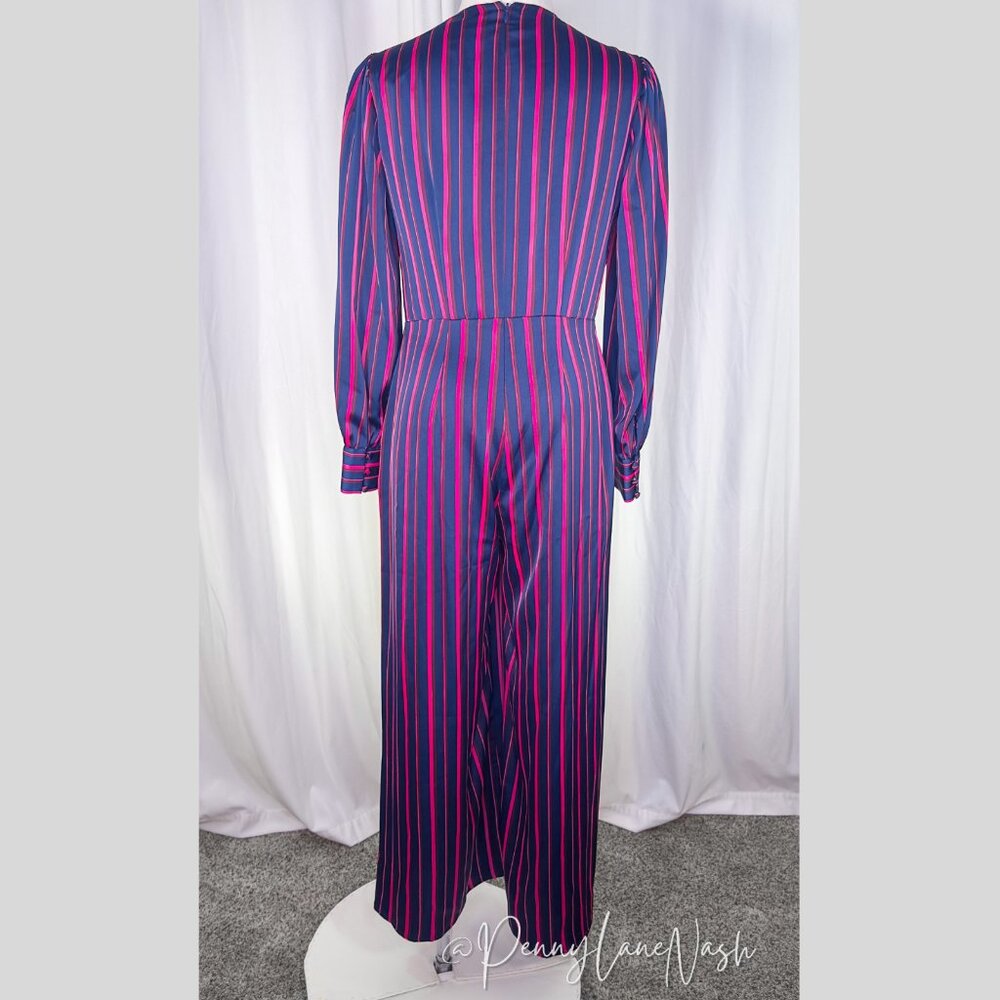 Maggy London Kim Striped Wrap Jumpsuit - Picture 8 of 14